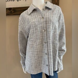 Miami Gray Textured Button-Down Shacket size L